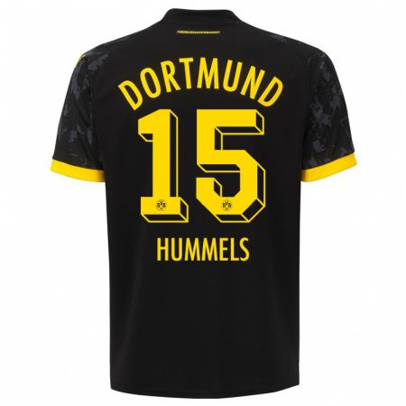 Kandiny Férfi Mats Hummels #15 Fekete Idegenbeli Jersey 2023/24 Mez Póló Ing