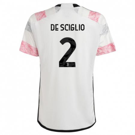 Kandiny Férfi Mattia De Sciglio #2 Fehér Rózsaszín Idegenbeli Jersey 2023/24 Mez Póló Ing