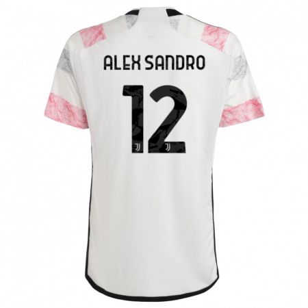 Kandiny Férfi Alex Sandro #12 Fehér Rózsaszín Idegenbeli Jersey 2023/24 Mez Póló Ing