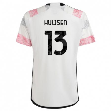 Kandiny Férfi Dean Huijsen #13 Fehér Rózsaszín Idegenbeli Jersey 2023/24 Mez Póló Ing