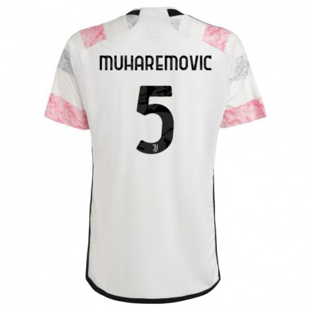 Kandiny Férfi Tarik Muharemovic #5 Fehér Rózsaszín Idegenbeli Jersey 2023/24 Mez Póló Ing