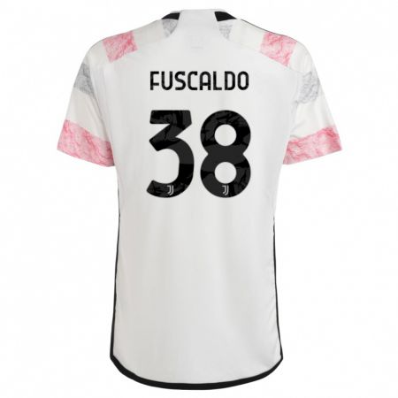 Kandiny Férfi Matteo Fuscaldo #38 Fehér Rózsaszín Idegenbeli Jersey 2023/24 Mez Póló Ing