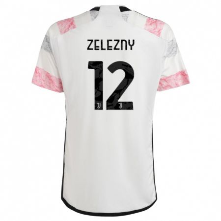 Kandiny Férfi Radoslaw Zelezny #12 Fehér Rózsaszín Idegenbeli Jersey 2023/24 Mez Póló Ing