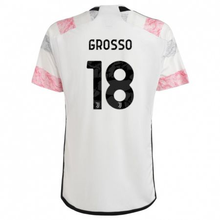 Kandiny Férfi Filippo Grosso #18 Fehér Rózsaszín Idegenbeli Jersey 2023/24 Mez Póló Ing