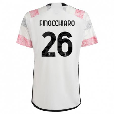 Kandiny Férfi Gabriele Finocchiaro #26 Fehér Rózsaszín Idegenbeli Jersey 2023/24 Mez Póló Ing
