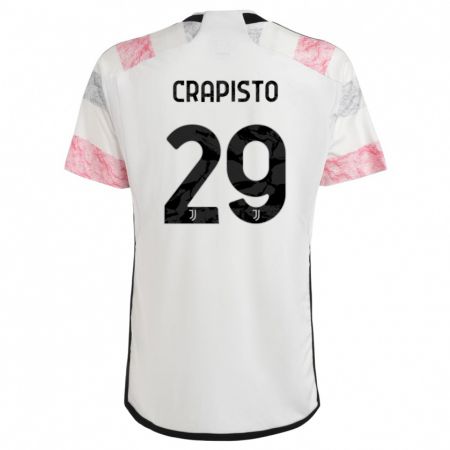 Kandiny Férfi Francesco Crapisto #29 Fehér Rózsaszín Idegenbeli Jersey 2023/24 Mez Póló Ing