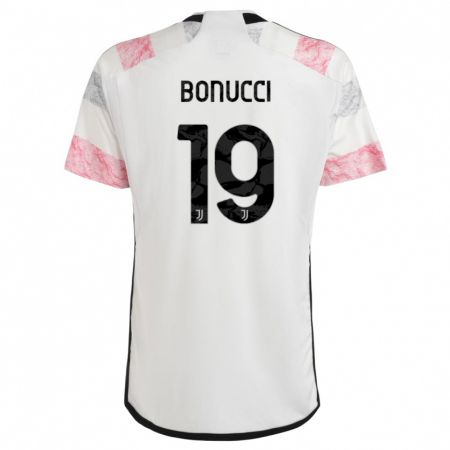 Kandiny Férfi Leonardo Bonucci #19 Fehér Rózsaszín Idegenbeli Jersey 2023/24 Mez Póló Ing