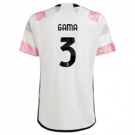 Kandiny Férfi Sara Gama #3 Fehér Rózsaszín Idegenbeli Jersey 2023/24 Mez Póló Ing