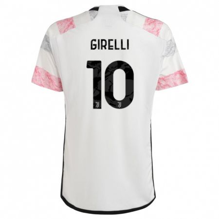 Kandiny Férfi Cristiana Girelli #10 Fehér Rózsaszín Idegenbeli Jersey 2023/24 Mez Póló Ing