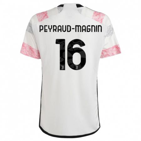 Kandiny Férfi Pauline Peyraud-Magnin #16 Fehér Rózsaszín Idegenbeli Jersey 2023/24 Mez Póló Ing