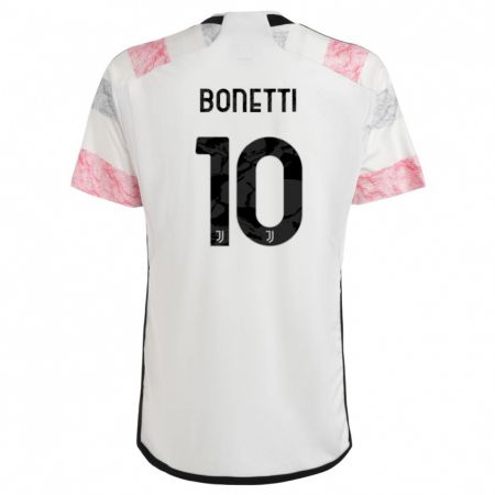Kandiny Férfi Andrea Bonetti #10 Fehér Rózsaszín Idegenbeli Jersey 2023/24 Mez Póló Ing