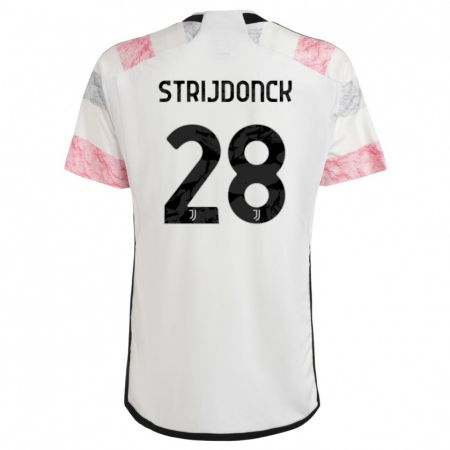 Kandiny Férfi Bayron Strijdonck #28 Fehér Rózsaszín Idegenbeli Jersey 2023/24 Mez Póló Ing