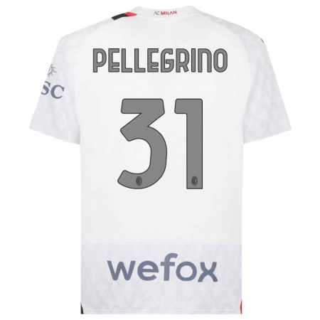 Kandiny Férfi Marco Pellegrino #31 Fehér Idegenbeli Jersey 2023/24 Mez Póló Ing