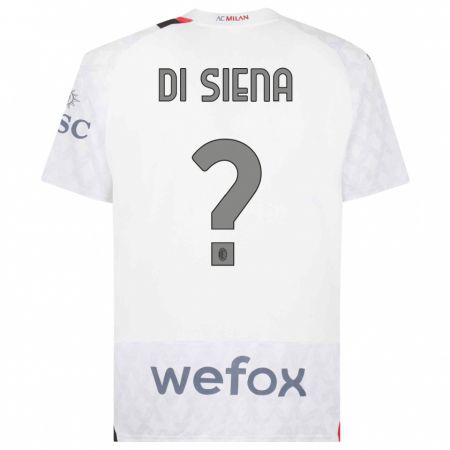 Kandiny Férfi Andrea Di Siena #0 Fehér Idegenbeli Jersey 2023/24 Mez Póló Ing