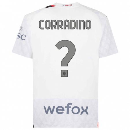Kandiny Férfi Riccardo Corradino #0 Fehér Idegenbeli Jersey 2023/24 Mez Póló Ing