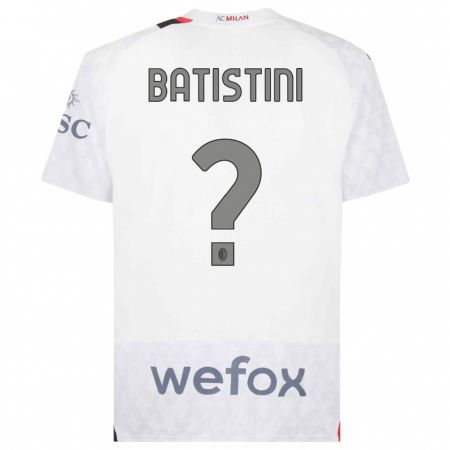 Kandiny Férfi Simone Batistini #0 Fehér Idegenbeli Jersey 2023/24 Mez Póló Ing