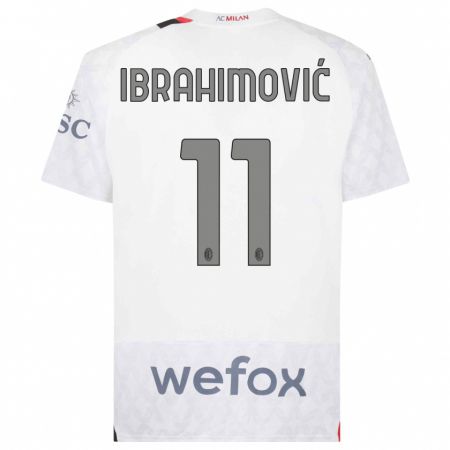 Kandiny Férfi Zlatan Ibrahimovic #11 Fehér Idegenbeli Jersey 2023/24 Mez Póló Ing