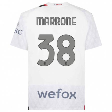 Kandiny Férfi Federico Marrone #38 Fehér Idegenbeli Jersey 2023/24 Mez Póló Ing