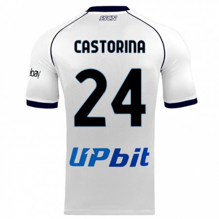Kandiny Férfi Alessandro Castorina #24 Fehér Idegenbeli Jersey 2023/24 Mez Póló Ing