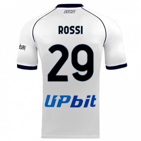 Kandiny Férfi Francesco Rossi #29 Fehér Idegenbeli Jersey 2023/24 Mez Póló Ing