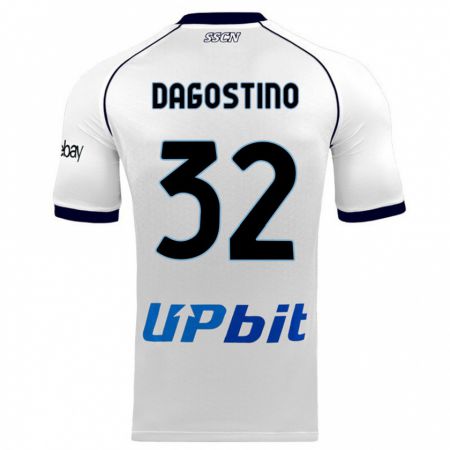 Kandiny Férfi Giuseppe Dagostino #32 Fehér Idegenbeli Jersey 2023/24 Mez Póló Ing