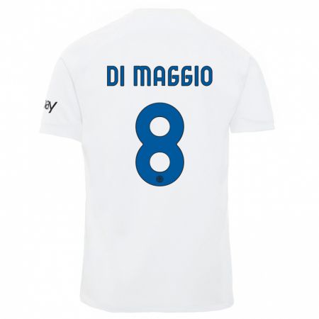 Kandiny Férfi Luca Di Maggio #8 Fehér Idegenbeli Jersey 2023/24 Mez Póló Ing
