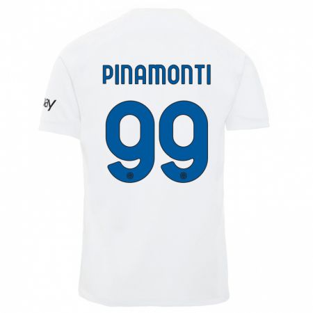 Kandiny Férfi Andrea Pinamonti #99 Fehér Idegenbeli Jersey 2023/24 Mez Póló Ing