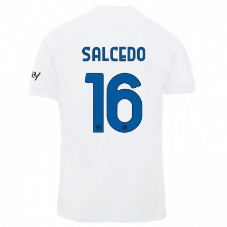 Kandiny Férfi Eddie Salcedo #16 Fehér Idegenbeli Jersey 2023/24 Mez Póló Ing