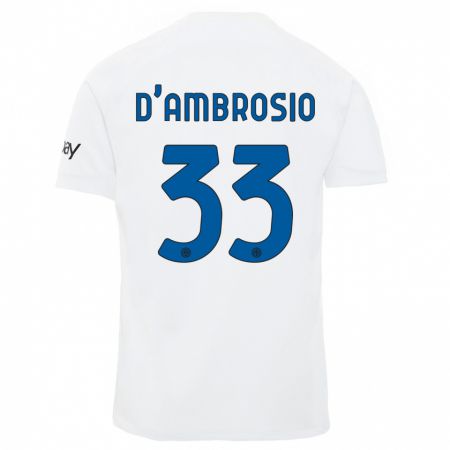 Kandiny Férfi Danilo D'ambrosio #33 Fehér Idegenbeli Jersey 2023/24 Mez Póló Ing