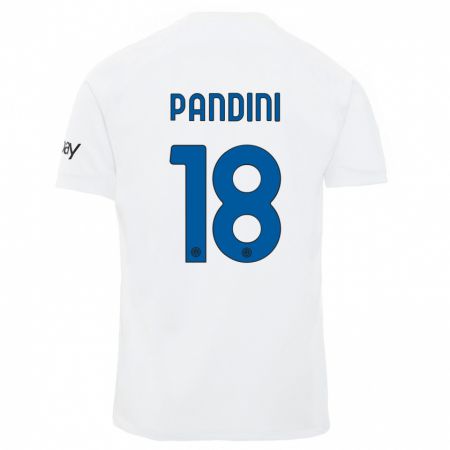 Kandiny Férfi Marta Pandini #18 Fehér Idegenbeli Jersey 2023/24 Mez Póló Ing