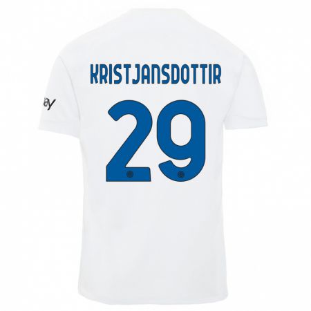 Kandiny Férfi Anna Bjork Kristjansdottir #29 Fehér Idegenbeli Jersey 2023/24 Mez Póló Ing