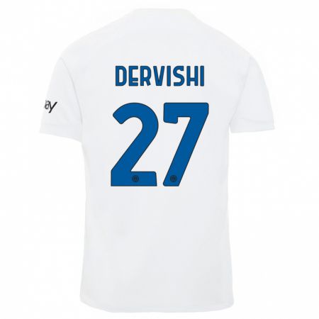 Kandiny Férfi Kristian Dervishi #27 Fehér Idegenbeli Jersey 2023/24 Mez Póló Ing