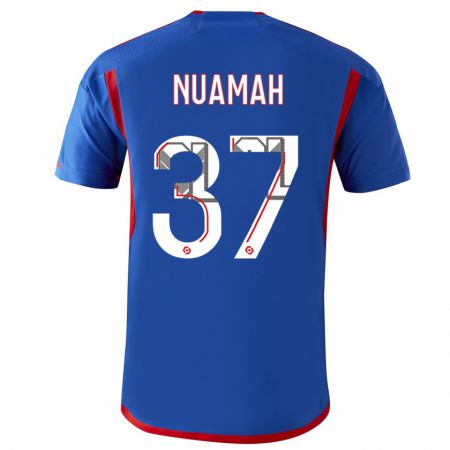 Kandiny Férfi Ernest Nuamah #37 Kék Piros Idegenbeli Jersey 2023/24 Mez Póló Ing