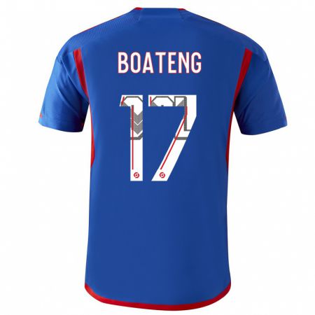 Kandiny Férfi Jerome Boateng #17 Kék Piros Idegenbeli Jersey 2023/24 Mez Póló Ing