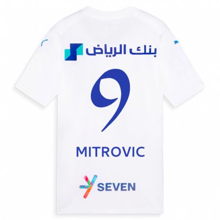 Kandiny Férfi Aleksandar Mitrovic #9 Fehér Idegenbeli Jersey 2023/24 Mez Póló Ing