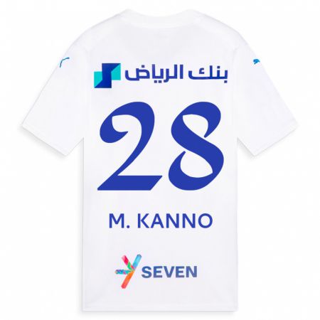 Kandiny Férfi Mohamed Kanno #28 Fehér Idegenbeli Jersey 2023/24 Mez Póló Ing
