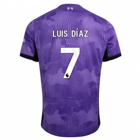 Kandiny Férfi Luis Díaz #7 Lila Harmadik Számú Jersey 2023/24 Mez Póló Ing