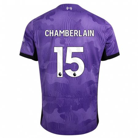 Kandiny Férfi Alex Oxlade Chamberlain #15 Lila Harmadik Számú Jersey 2023/24 Mez Póló Ing