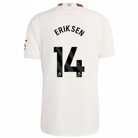 Kandiny Férfi Christian Eriksen #14 Fehér Harmadik Számú Jersey 2023/24 Mez Póló Ing