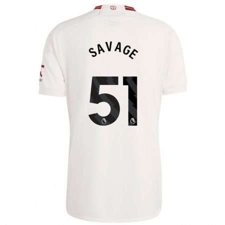 Kandiny Férfi Charlie Savage #51 Fehér Harmadik Számú Jersey 2023/24 Mez Póló Ing