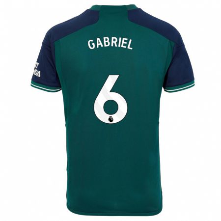 Kandiny Férfi Gabriel Magalhães #6 Zöld Harmadik Számú Jersey 2023/24 Mez Póló Ing