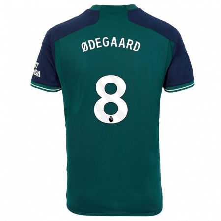 Kandiny Férfi Martin Ødegaard #8 Zöld Harmadik Számú Jersey 2023/24 Mez Póló Ing