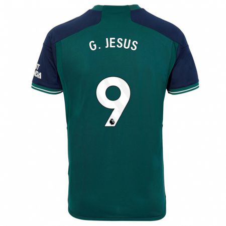 Kandiny Férfi Gabriel Jesus #9 Zöld Harmadik Számú Jersey 2023/24 Mez Póló Ing