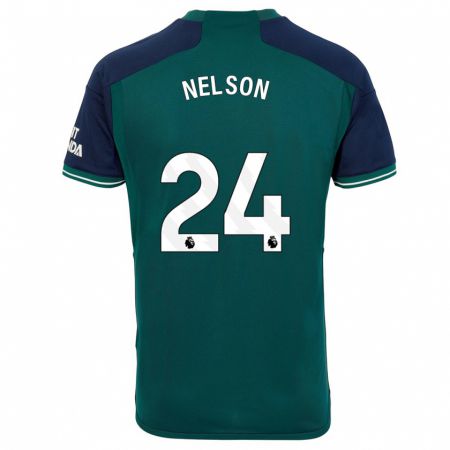 Kandiny Férfi Reiss Nelson #24 Zöld Harmadik Számú Jersey 2023/24 Mez Póló Ing
