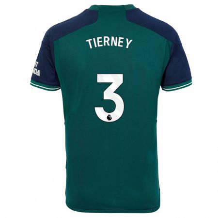Kandiny Férfi Kieran Tierney #3 Zöld Harmadik Számú Jersey 2023/24 Mez Póló Ing