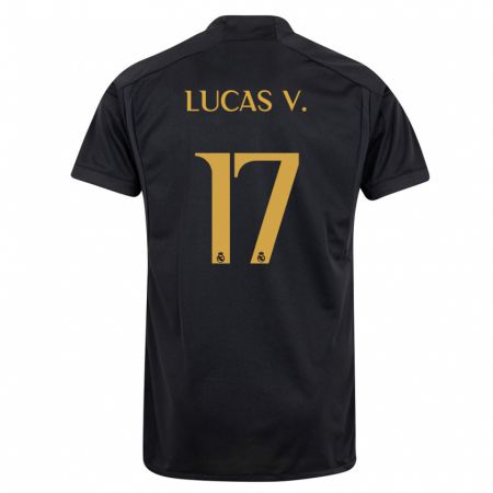 Kandiny Férfi Lucas Vázquez #17 Fekete Harmadik Számú Jersey 2023/24 Mez Póló Ing