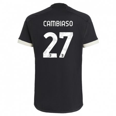 Kandiny Férfi Andrea Cambiaso #27 Fekete Harmadik Számú Jersey 2023/24 Mez Póló Ing