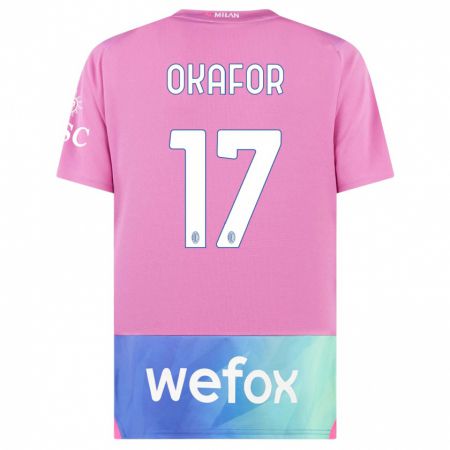 Kandiny Férfi Noah Okafor #17 Pink Lila Harmadik Számú Jersey 2023/24 Mez Póló Ing