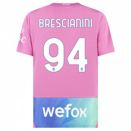 Kandiny Férfi Marco Brescianini #94 Pink Lila Harmadik Számú Jersey 2023/24 Mez Póló Ing