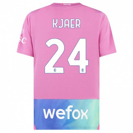 Kandiny Férfi Simon Kaer #24 Pink Lila Harmadik Számú Jersey 2023/24 Mez Póló Ing
